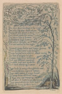 無邪気と経験の歌、プレート30、夜（ベントレー20） 作： William Blake
